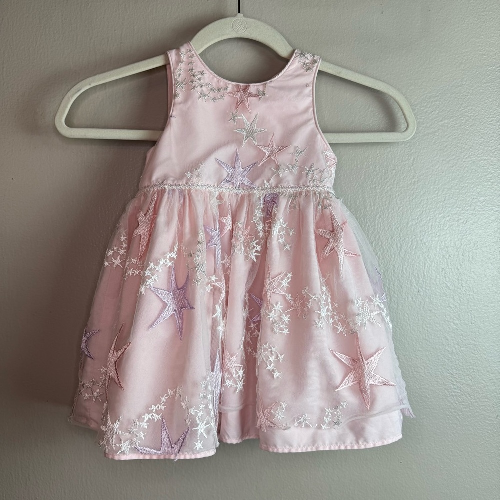Pippa & Julie Sleeveless Tulle Star Embroidered Kids Dress Sz 24M